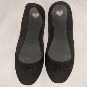Mel By Melissa Flocked Black Ballet Flats